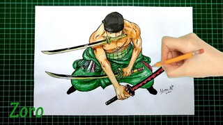 DRAWING ZORO (ONE PIECE) | Speed Drawing | Art  5