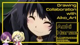 [ Collab Speeddrawing Aiko_art & Aoki Hanae ] Di ajak main sama delta >< ... ( delta gemes banget )!