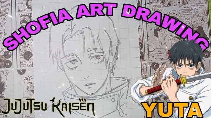 drawing yuta dari anime Jujutsu KAISEN