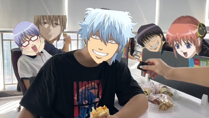 Gintama membuat burrito dan tampil dengan warna aslinya