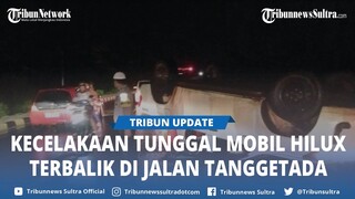 Kecelakaan Tunggal Mobil Hilux Terbalik di Jalan Tanggetada Kolaka Sulawesi Tenggara