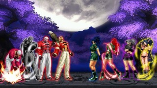 KOF MUGEN: Yashiro Nanakase Team VS Leona Heidern Team!!!