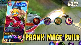 TOP GLOBAL LANCELOT PRANK BUILD MAGE 😂 | LANCELOT GAMEPLAY #257 | MOBILE LEGENDS BANG BANG