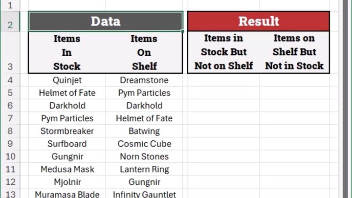 Compare Lists in Excel for Differences with Dynamic Formulas to find missing values #UNIQUE #VSTACK