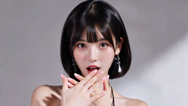 Both pure and seductive ❤️ Short-haired young lady in 4K