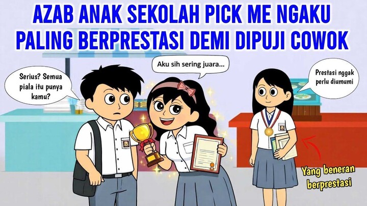 AZAB ANAK SEKOLAH PICK ME NGAKU PALING BERPRESTASI DEMI DIPUJI COWOK  ANIMASI AZ