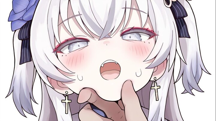 What do a white-haired vampire's teeth look like?