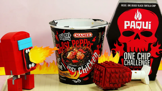 LEGO Spicy Food Challenge 🔥 ท่ามกลางอนิเมชั่นของสหรัฐฯ MUKBANG ASMR