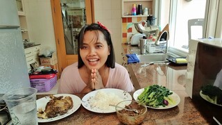 กินข้าวก็น้ำพริกมะเขือนะคะ นุ่นแม่บ้านตั๊กแตน