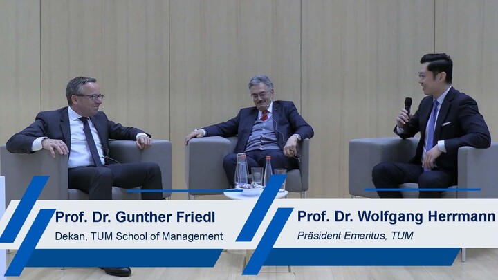Prof. Gunther Friedl (Dekan, TUM SOM) & Prof. Wolfgang Herrmann (Präsident Emeritus, TUM)