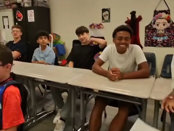 When bro pulls out an abstract image in a quiet classroom