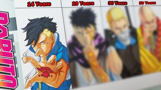 Drawing Kawaki in 14 ,19, 30, and 50 Years Old | Boruto | Naruto