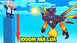 MINI GAME: MEOWPEO THỬ THÁCH RƠI TỰ DO 1000 BLOCK BOSS NÚI LỬA SIÊU MẠNH TRONG MINI WORLD