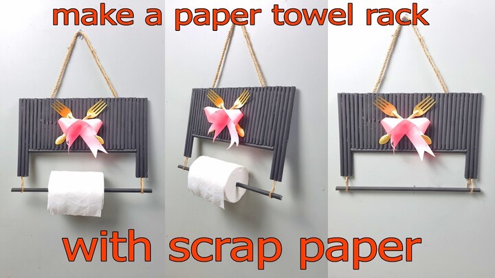 make a paper towel rack, out of waste paper - Creation from waste paper 4k _Ngoc Thanh HANDMADE