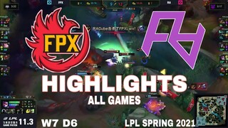 Highlight FPX vs RA (All Game) LPL Mùa Xuân 2021 | LPL Spring 2021 | FunPlus Phoenix vs Rare Atom