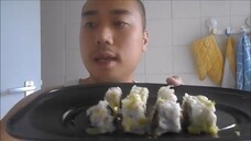 Asmr Eating Sounds - Vegetarian Minced Meat Sushi Rolls And Vegetarian Rice Balls