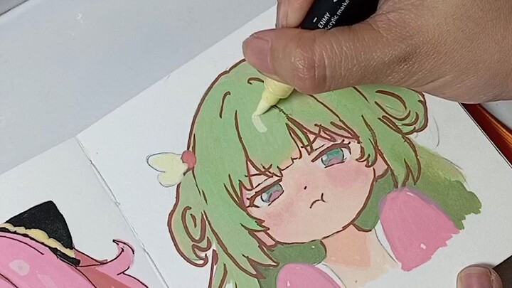 Painting anime character with me 🫶🍒
