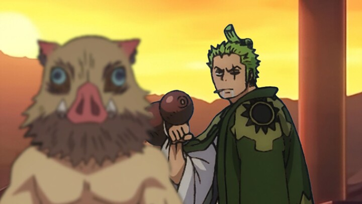 Zoro mendukung Kereta Tak Terbatas