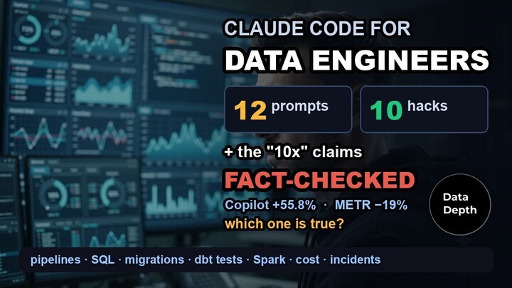 Claude Code for Data Engineers: 12 Prompts, 10 Hacks, Fact-Checked