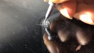 Frustrated guy breaks pencil, uses steel needle to draw