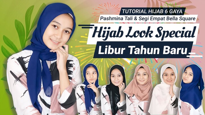 6 Tutorial Hijab Pashmina Tali dan Segi Empat Bella Square Baru Kekinian #MFI Hijab