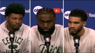 Jayson Tatum & Marcus Smart warn to Steph Curry & Draymond Green ahead of Game 1 NBA finals