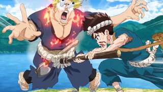 玛古玛突然从后面冒出偷袭，西瓜头套被敲得粉碎