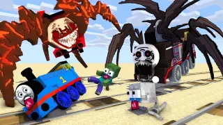 Monster School: TRAIN SCHOOL vs TIMOTHY GHOST TRAIN Horror Challenge - Minecraft Animation