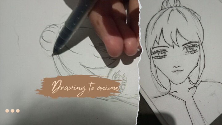 rambut yang sangat cantik dan disanggul (drawing Anime)