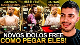 NOVOS ÍDOLOS GRÁTIS HOJE! 😱 MESSI 105 & ZIZOU + CONSEGUIR MAIS CARTAS GRÁTIS AGORA 🤑🔥 - FC MOBILE 25