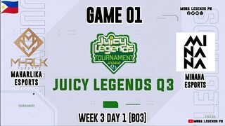 Minana Esports vs Maharlika Esports Game 01 | Juicy Legends Q3 2022 | Mobile Legends