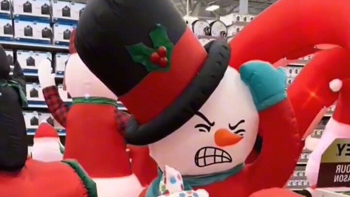 Boneka salju menggigil kedinginan