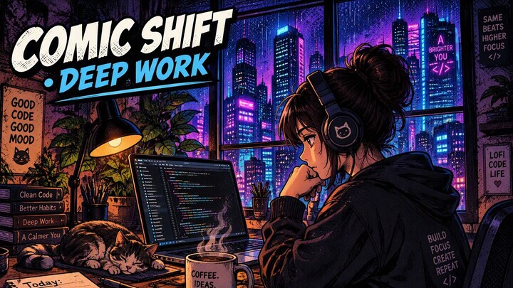 Comic Book Color Shift Focus Music for Deep Work | Graphic Novel LoFi Beats to Boost Productivity