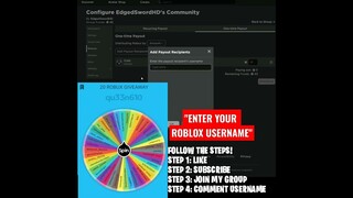 The Robux Giveaway Winner 07/20/22 SPIN THE WHEEL