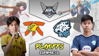 FNATIC ONIC ID vs EVOS GLORY GAME 1 MPL ID SEASON 13 - PLAYOFFS