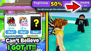 Spawn Merchant at CMD & This Dude Made it to 50%😮 on Pogchamp Achievement in Pet Simulator X