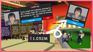 I GOT SASUKE AFTER SPENDING 1M CHIKARA SHARDS?!?! | Roblox Anime Fighting Simulator