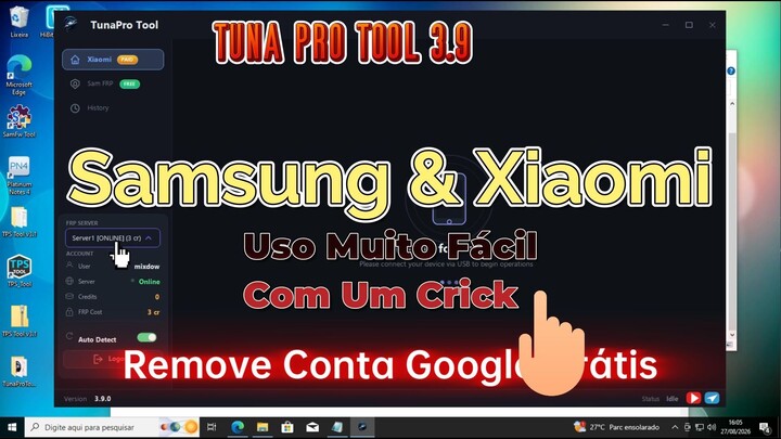 Tuna Pro Tool v3.9 Remover conta Google FRP Samsung e Xiaomi 2026