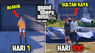 100 HARI DI GTA 5 DARI HIDUP MISKIN TINGGAL DI KONTRAKAN SAMPE MENJADI SULTAN KAYA