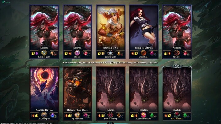 Liên Minh Huyền Thoại | Một Cho Tất Cả 5 Malphite Với 5 Katarina Và Trận Đấu Nhiều Hành Thơm