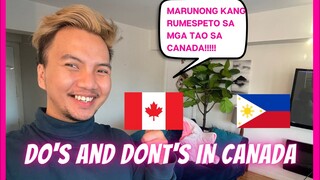 DO's AND DONT's IN CANADA | PINOY SA CANADA | BUHAY SA CANADA