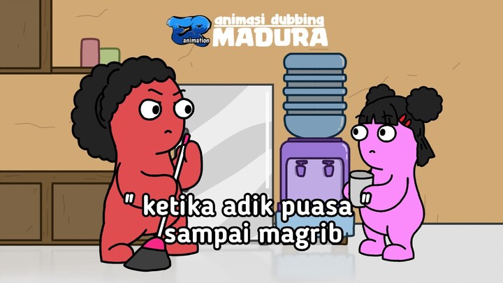 ketika adik puasa sampai magrib - animasi dubbing madura - ep animation