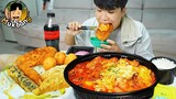 ASMR MUKBANG 스팸부대찜닭 핫도그 튀김 치즈볼 먹방 & 레시피 SPICY NOODLES TTEOKBOKKI CHICKEN EATING SOUND!
