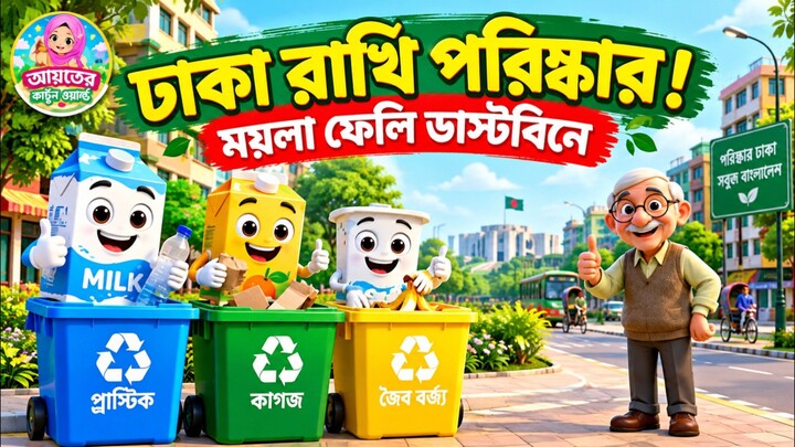 আমার দেশ বাংলাদেশ, ঢাকা আমার শহর | পরিচ্ছন্নতার কার্টুন গল্প।
