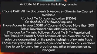 Acidbite All Presets & The Editing Formula Course Download