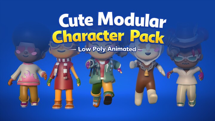 Cute Characters - 可爱模块化角色包 – 低多边形动画