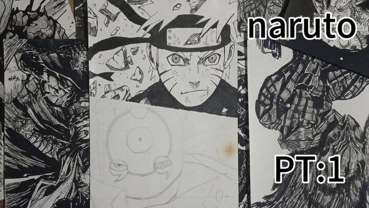 naruto vs Obito ||speed draw Naruto dan Obito dari anime Naruto PT:1||