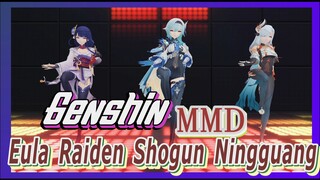 [Genshin, MMD] Eula, Raiden Shogun, Ningguang "Marionette""