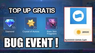 BURUAN COBA !! BUG EVENT UNTUK TOP UP DIAMOND GRATIS !! SEBELUM DI FIX