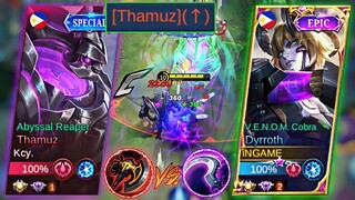 DYRROTH VS NEW BUFFED THAMUZ IN RANK! | TOP GLOBAL DYRROTH BEST BUILD - MLBB